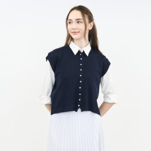 Olive Vest Knit Premium