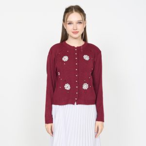 Lizzie Cardigan Motif Bunga dan Mute